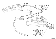 Система нейтрализации ОГ для BMW E12 518 M10 (схема запасных частей)
