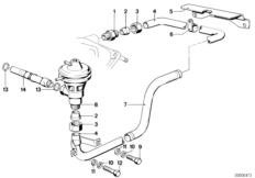 Система нейтрализации ОГ для BMW E23 733i M30 (схема запасных частей)