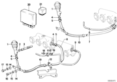 Система нейтрализации ОГ для BMW E28 528i M30 (схема запасных частей)