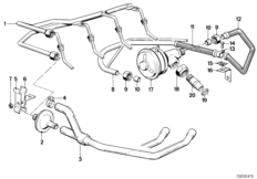 Система нейтрализации ОГ для BMW E30 318i M10 (схема запасных частей)