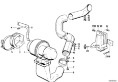 Вентилятор охлаждения турбонагнетателя для BMW E23 745i M30 (схема запасных частей)
