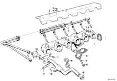 Система нейтрализации ОГ для BMW E28 520i M20 (схема запасных частей)