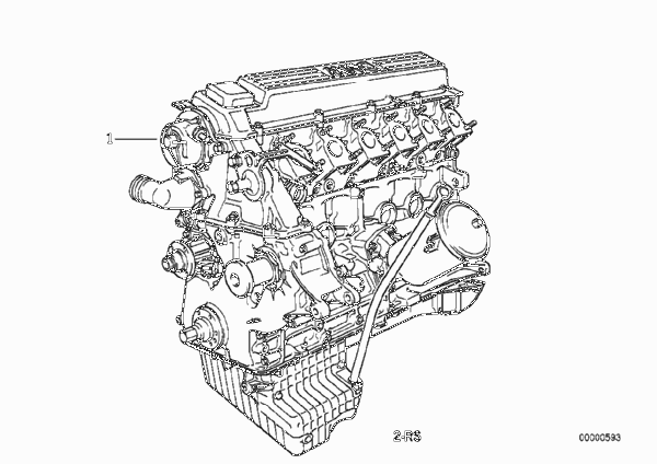 Силовой агрегат для BMW E39 525td M51 (схема запчастей)