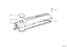 Крышка головки блока цилиндров для BMW E34 525tds M51 (схема запасных частей)