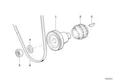 Клиноременный привод для BMW E30 316i M10 (схема запасных частей)
