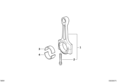 Шатун кривошипно-шатунного механизма для BMW E52 Z8 S62 (схема запасных частей)
