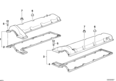 Крышка головки блока цилиндров для BMW E38 750i M73 (схема запасных частей)