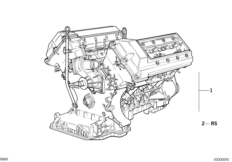 Силовой агрегат для BMW E34 540i M60 (схема запасных частей)