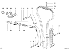 Приводная цепь механ.газораспределения для BMW E34 M5 3.6 S38 (схема запасных частей)