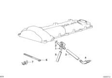 Система вентиляции картера для BMW E34 525ix M50 (схема запасных частей)