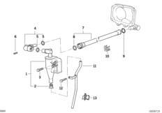 Система вентиляц.картера/маслоотделитель для BMW E34 540i M60 (схема запасных частей)