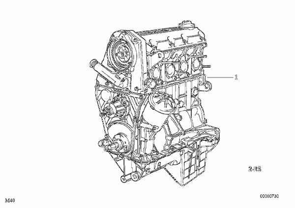 Силовой агрегат для BMW E36 316i M40 (схема запчастей)