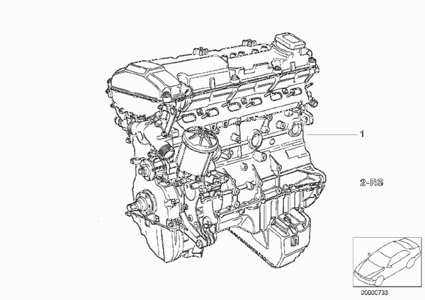 Силовой агрегат для BMW E36 325i M50 (схема запчастей)