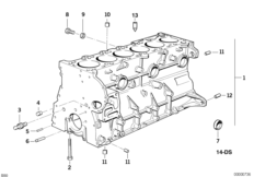 Блок-картер двигателя для BMW Z3 Z3 M3.2 S50 (схема запасных частей)
