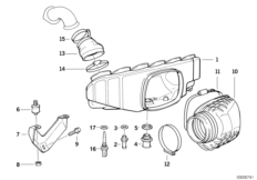 Система впуска для BMW Z3 Z3 M3.2 S50 (схема запасных частей)