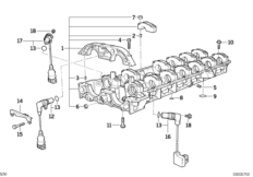 Головка блока ц./промеж.часть картера для BMW E36 M3 S50 (схема запасных частей)