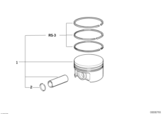 Поршень кривошипно-шатунного механизма для BMW Z3 Z3 M3.2 S50 (схема запасных частей)