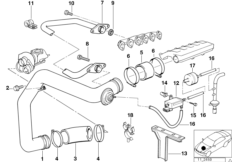 Сист.впуска воздуховода наддув.возд./AGR для BMW E36 325td M51 (схема запасных частей)