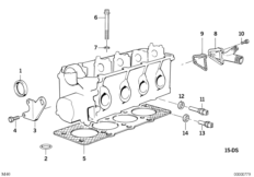 Головка блока цилиндров-доп.элементы для BMW E34 518i M40 (схема запасных частей)