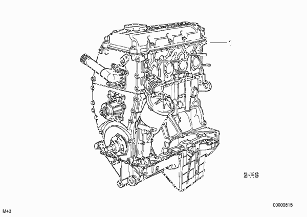 Силовой агрегат для BMW E34 518g M43 (схема запчастей)