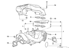 Система впуска для BMW E36 316i M43 (схема запасных частей)