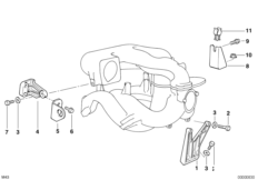 Дополнительные элементы системы впуска для BMW Z3 Z3 1.8 M43 (схема запасных частей)