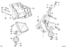 Подвеска двигателя/демпфер для BMW E32 740i M60 (схема запасных частей)