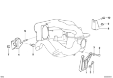 Дополнительные элементы системы впуска для BMW Z3 Z3 1.9 M44 (схема запасных частей)