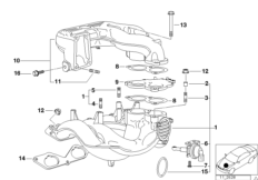 Система впуска для BMW E36 318is M42 (схема запасных частей)