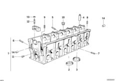 головка блока цилиндров для BMW E38 L7 M73N (схема запасных частей)