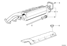 Система вентиляции картера для BMW E38 L7 M73N (схема запасных частей)