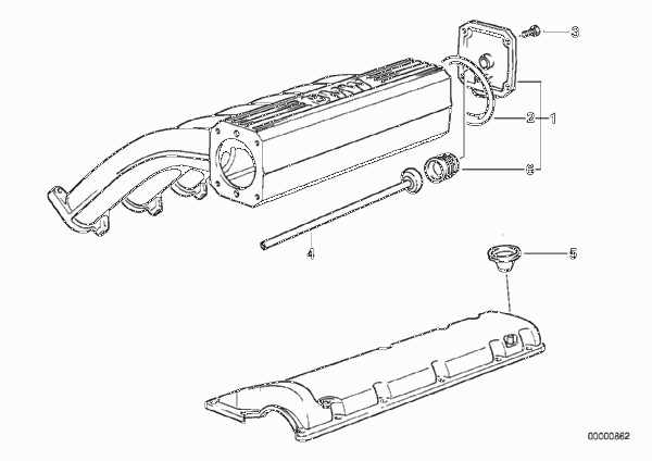 Система вентиляции картера для BMW E38 L7 M73 (схема запчастей)