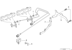 Лямбда-зонд/дополнительные элементы для BMW E39 520i M52 (схема запасных частей)