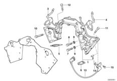 Корпус блока ГРМ Вх для BMW E38 L7 M73 (схема запасных частей)