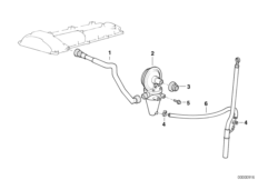 Система вентиляц.картера/маслоотделитель для BMW E36 328i M52 (схема запасных частей)