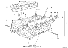 головка блока цилиндров для BMW E36 318is M42 (схема запасных частей)