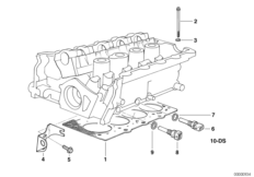 Головка блока цилиндров-доп.элементы для BMW E36 318is M42 (схема запасных частей)