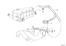 Система вентиляции картера для BMW E46 316Ci M43 (схема запасных частей)