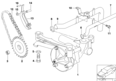 Смазочная система/маслян.насос с прив. для BMW E36 M3 S50 (схема запасных частей)