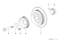 Демпфер крут.колебаний ременного прив. для BMW Z3 Z3 1.9 M44 (схема запасных частей)