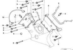Корпус блока ГРМ Вх для BMW E39 535i M62 (схема запасных частей)