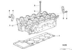 Головка блока цилиндров-доп.элементы для BMW E32 740i M60 (схема запасных частей)