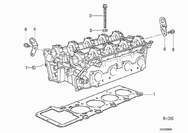 Головка блока цилиндров-доп.элементы для BMW E32 730iL M60 (схема запчастей)