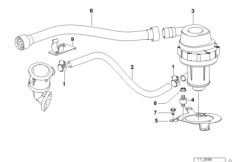 Воздушный нагнетатель сист. нейтрал.ОГ для BMW E36 323ti M52 (схема запасных частей)