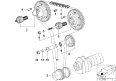 Приводная цепь механ.газораспределения для BMW E36 M3 3.2 S50 (схема запасных частей)