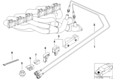 Лямбда-зонд/дополнительные элементы для BMW E36 M3 3.2 S50 (схема запасных частей)