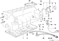 Блок цилиндров/дополнительные элементы для BMW Z3 Z3 2.8 M52 (схема запасных частей)