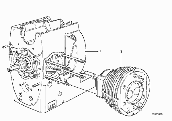 Силовой агрегат/цилиндры с поршнями для BMW 2474 R 100 TIC 0 (схема запчастей)