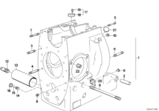 Картер двигателя дополнительные элементы для BMW 2472 R 65 RT SF 0 (схема запасных частей)