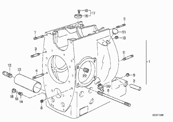 Картер двигателя дополнительные элементы для BMW 47E2 R 100 GS PD 0 (схема запчастей)